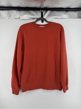 BECASA Gorpcore Earth Tone Coastal Casual Terracotta Crewneck Sweatshirt S/M